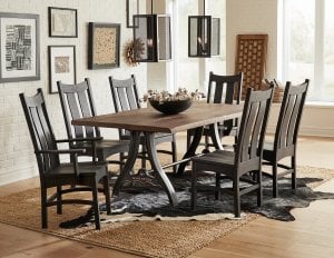rh countryshaker chairs ironforge table set